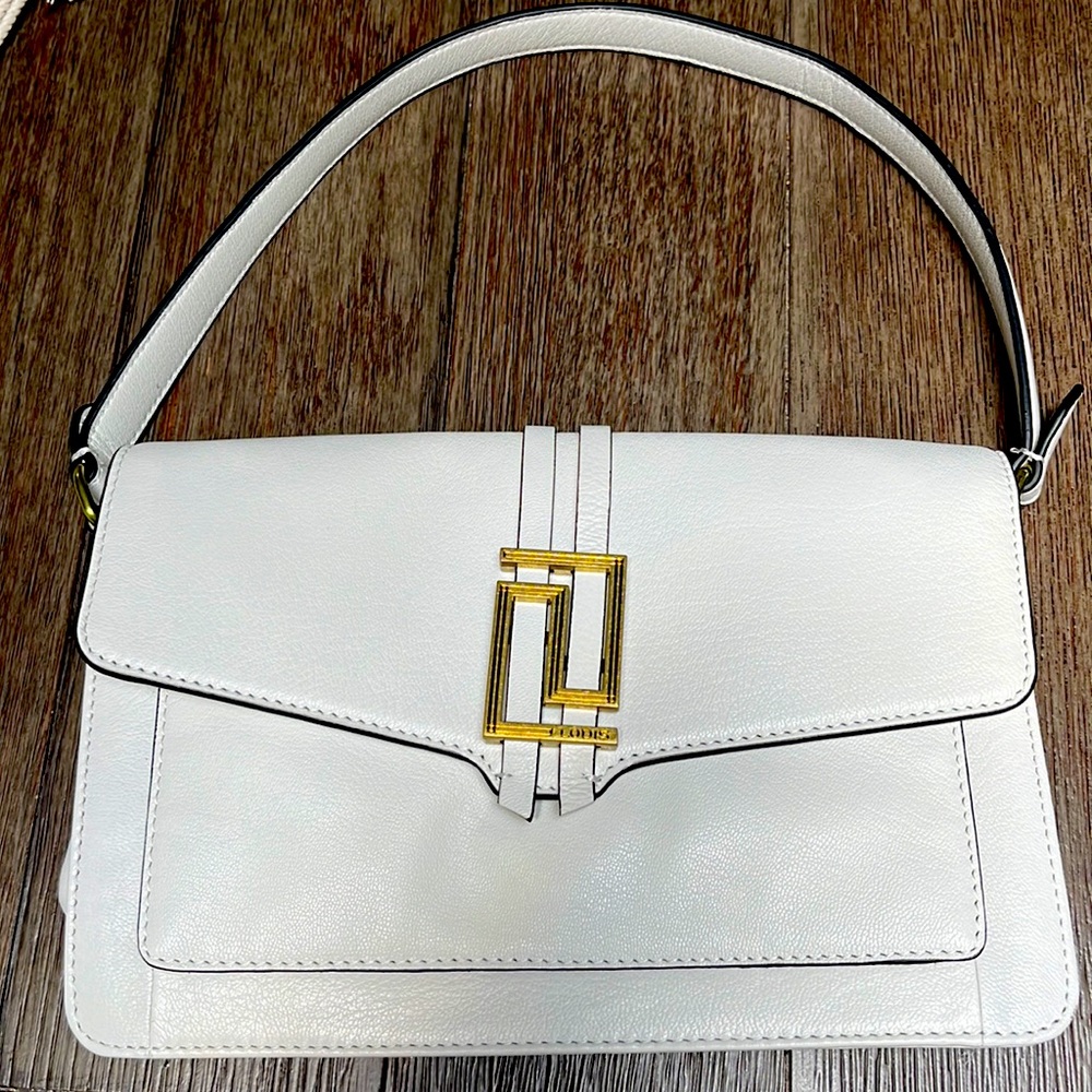 NWOT Original LODIS Tabatha Flap Crossbody 100% Leather Shoulder Bag Optic White